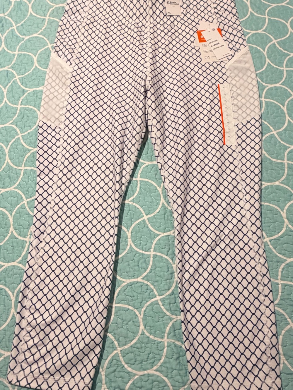 Sports Illustrated Swim White Leggings with Navy Po